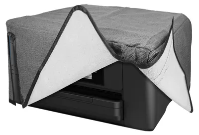 Produktbild von kwmobile Drucker Schützhülle kompatibel mit Epson Workforce WF-4820 Hülle - Printer Cover aus Leinen - Staubschutzhülle für Drucker - Dunkelgrau