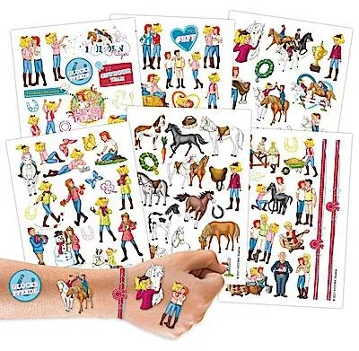 Produktbild von Kindertattoo-Set 11: Bibi und Tina (100 Stück auf 6 Bögen)