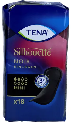 Produktbild von Tena Silhouette Noir Slipeinlagen Mini (18 St)