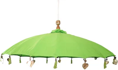 Produktbild von Bali Sonnenschirm Hängend Balinesischer Schirm Garten Baumwolle Baldachin zum aufhängen ca. 180 Ø cm Variante, Hängende Schirme:Grün
