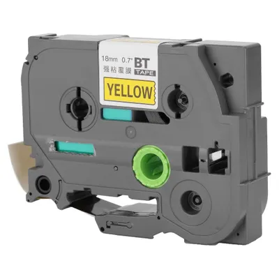 Zdjęcie produktu dla Taśma etykietowa czarno-żółta, 18 mm, 8 m, BT-641 Taśma etykietowa do BT-641