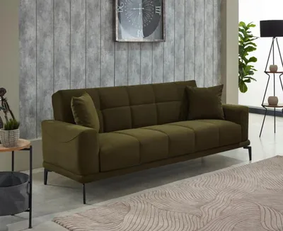 Immagine prodotto di Divano imbottito a tre posti design Divano in tessuto a 3 posti divano verde divano