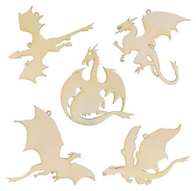 20 Holz-Drachen Laser Cutout DIY Bastelbedarf