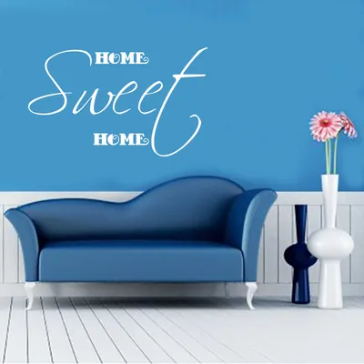 Produktbild von Wandtattoo - Wandaufkleber - Wandtattoo "Home Sweet Home" - 60cm x 36cm Weiß - Dekoration Küche Wohnzimmer Wand