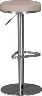 Produktbild von Barhocker WL1.942 Taube Edelstahl höhenverstellbare Sitzhöhe 57 - 82 cm, Barstuhl Modern 360° Drehbar, Tresenhocker mit Standfuß, Design Bistrohocker Hoch, Tresenstuhl-Sitz Gepolstert
