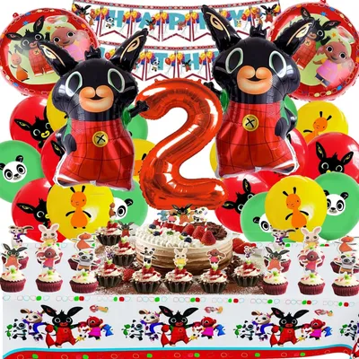 Image de Kit de décoration d'anniversaire avec ballons pour 2 ans