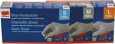 Produktbild von Einweghandschuhe Vinyl Einmal Handschuhe Einweg Schutzhandschuhe Hygiene (100 Stück (1 Pack),L)