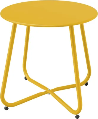 Produktbild von Grand patio Beistelltisch Rund Garten Outdoor Gelb 45x45 cm