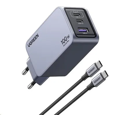 Obrázek produktu pro UGREEN síťová rychlonabíječka Nexode Pro 100W 3-Port, 2x USB-C, 1x USB-A