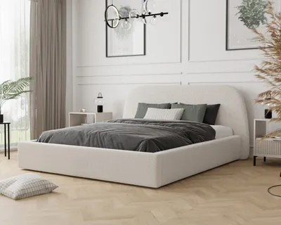 Produktbild von IDOHOME-Polsterbett Cloud Doppelbett mit Holzrahmen und Bettkasten Beige Jugendbett Einfache Montage Lattenrost Große: 180x200 cm, Farbe: Gerra 10