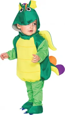 Grüner Drache Kostüm für Kinder Gr. 80-98 Tierkostüm Fasching Karneval Mottoparty