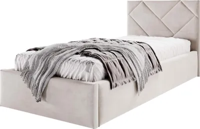 Produktbild von Moebelpaket Bett 120x200 cm , Bett Azurro SO3, Polsterbett mit Stauraum, Modern Einzelbett mit Einem Metallrahmen Beige