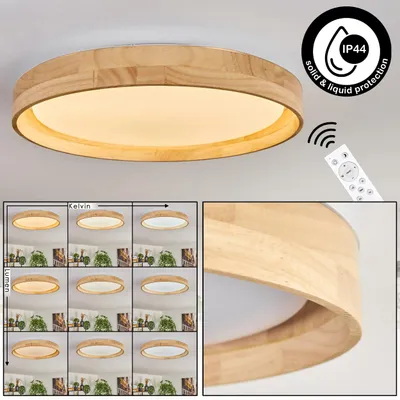 Produktbild von Salerno dimmbare Deckenleuchte aus Holz/Metall/Kunststoff in Natur/Weiß