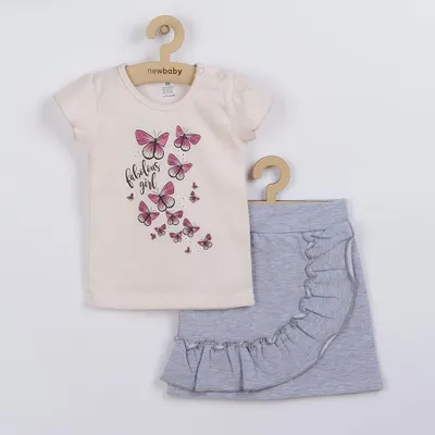 Produktbild von Baby-T-Shirt mit Rock New Baby Schmetterlinge, Gr. 68 (4-6m)