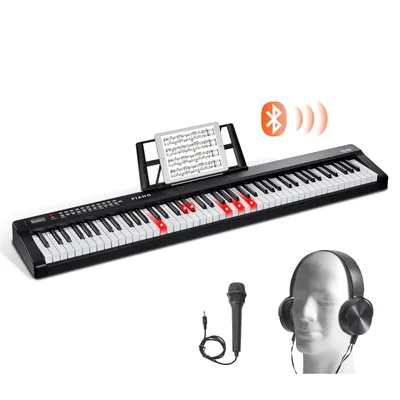 Produktbild von VEVOR Digitales Klavier mit 88 Tasten, halbgewichtete Tasten, tragbares elektrisches Keyboard-Piano-Set in voller Größe mit 1000 Tönen, integrierten Lautsprechern