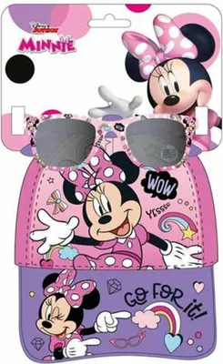 Produktbild von Minnie Mouse Mütze und Sonnenbrille Set 2 Stück für Kinder