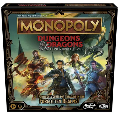 Produktbild von Hasbro Gaming Monopoly Dungeons & Dragons: Honor Among Thieves, Inspirado en la película D&D, Juego de Mesa Monopoly D&D para 2 a 5 Jugadores, Edades de 8 años en adelante