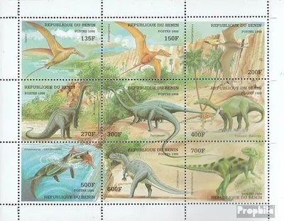 Produktbild von Briefmarken Benin 1998 Mi 1040-1048 Kleinbogen (kompl.Ausg.) postfrisch Prähistorische Tiere