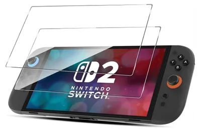 Produktbild von 2X Schutzglas für Nintendo Switch 2 Displayschutz Panzerfolie Full Screen 9H