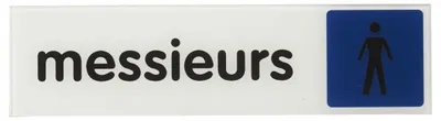 Image de Plaque de signalisation Messieurs plexiglass adhésif 170x45mm - THIRARD - 967153