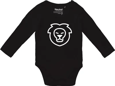 Produktbild von Huuraa Baby Body Löwe Sternzeichen Symbol 74 Black  Baumwolle Fairtrade Langarmbody Geschenkidee