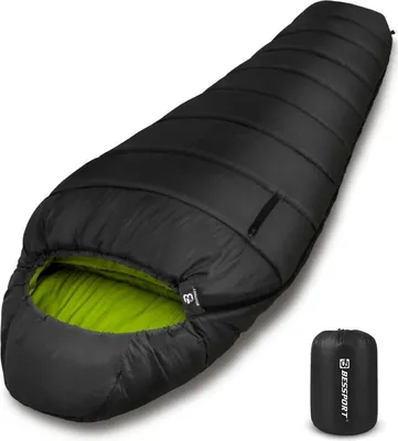 Produktbild von Bessport Mumienschlafsack -10 ℃ - 15 ℃ 4 Jahreszeiten Schwarz