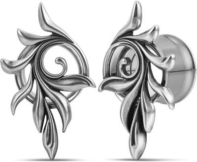 Imagen del producto de Pendientes túnel y tapón de acero inoxidable, con elemento de resorte, diseño moderno, joyería para piercings