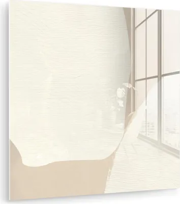 Produktbild von MuchoWow Glasbilder - Bilder auf Wandbild - Foto auf Glas Beige - Abstrakt - Modern 50x50 cm Wanddekoration aus Glas - Acrylglasbild - Acrylbilder - Wandbild auf Glas