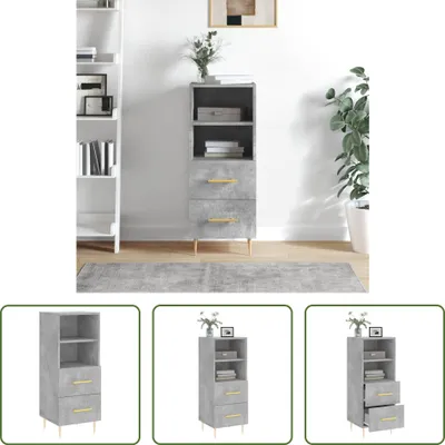 Produktbild von The Living Store Sideboard Betongrau 34,5x34x90 cm Holzwerkstoff