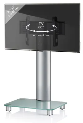 Immagine prodotto di TV Standfuß  Rack Alu Glas Rollen Bilano
