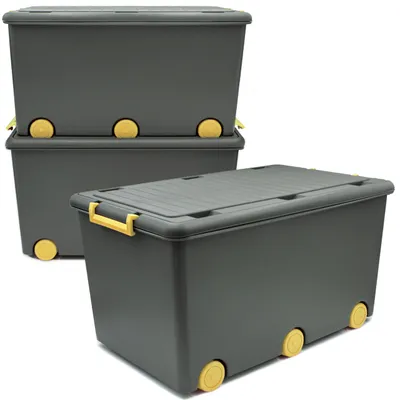 Produktbild von Aufbewahrungsboxen 50 Liter - Stapelbare Kunststoffboxen mit Rollen
