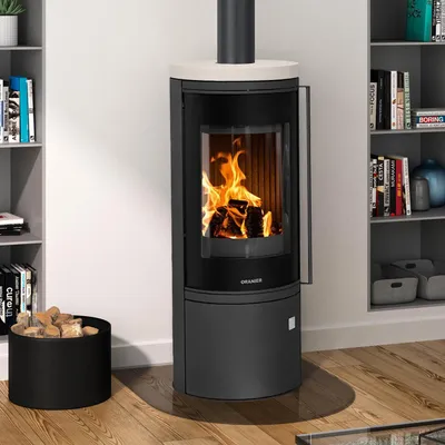 Produktbild von Oranier | Kaminofen | Arena 2.0 | 7 kW | Stahl Schwarz, Top Kalkstein