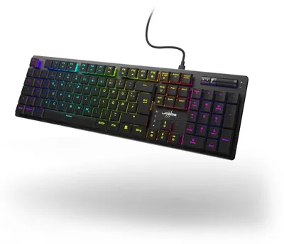 Zdjęcie produktu dla Klawiatura gamingowa uRage Exodus 910 Low Profile, układ QWERTZ (niemiecki), kolor czarny