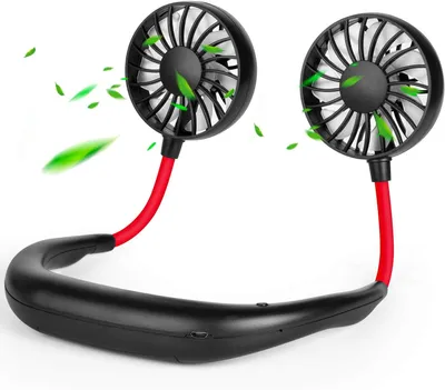 Produktbild von Tragbarer Mini-Nackenventilator mit USB-Anschluss, wiederaufladbar, ideal für Sport und Freizeit. Handfreier, tragbarer Mini-Nackenventilator mit USB-Anschluss, Kopfhörer-Design, tragbarer Nackenventilator, USB-Nackenventilator für Zuhause, Büro, Reisen, drinnen und draußen. Tragbarer Mini-Nackenventilator mit LED-Beleuchtung, Kopfhörer-Design, batteriebetrieben, Regenbogen- und Weißlicht, 3 Geschwindigkeitsstufen, leise, wiederaufladbar, ideal für Sport, Outdoor-Aktivitäten und Camping.