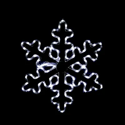 Image de ACA Guirlande lumineuse de Noël « flocons de neige » pour l'extérieur, 96 LED, 4 m de guirlande, blanc froid, avec effets, IP44, 56 cm, câble d'alimentation de 1,5 m XSNOWBLEDW56