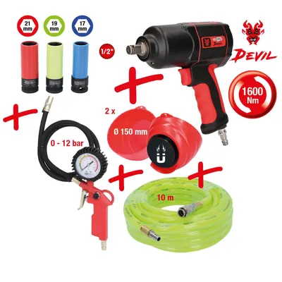 Produktbild von KS TOOLS Schlagschrauber-Satz (Druckluft) 515.2100 Kunststoff 6300g