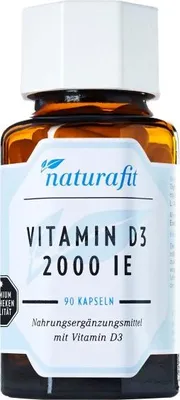 Obrázek produktu pro naturafit Vitamin D3 2000 IU kapsle, 90 kapslí