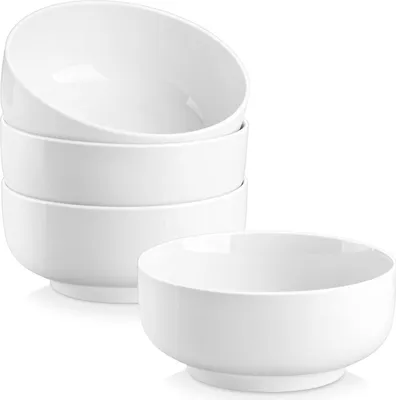 Produktbild von Drei-teilige cremeweiße Porzellan-Snackbowl - 700 ml - Salat- und Soßenbowl - für Desserts und Snacks