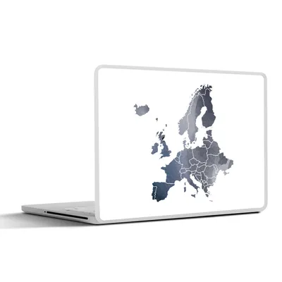 Produktbild von MuchoWow® Laptop Aufkleber Sticker Cover Karte - Europa - Aquarell 31x22.5 cm - Laptop-Deko