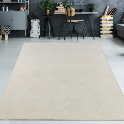Immagine prodotto di Bellissimo tappeto morbido con motivo a onde, colore crema - 200 x 280 cm