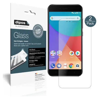 Produktbild von 2x Schutzfolie für Xiaomi Mi A1 matt - Anti-Shock 9H Folie dipos Glass