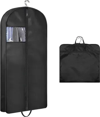 Obrázok produktu pre Taška na oblečenie 60 x 153 x 10 cm, čierna, so zipsom