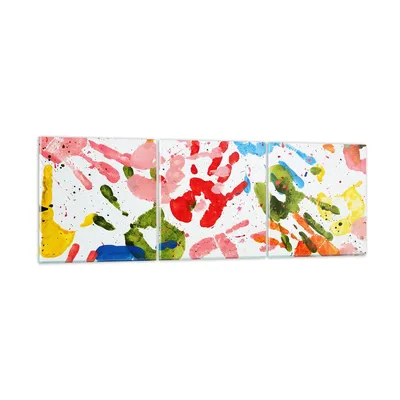 Produktbild von Bilder auf glas - Drucke Hände Komposition mehrfarbig - 120x40cm - Glasbilder - Wandbilder - Kunstdruck - Wanddekoration aus Glas - Glas Bilder - Wandbild auf Glas - GCA120x40-2876