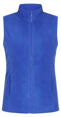 Produktbild von Damen Fleeceweste Blau Größe L mit Stehkragen, Reißverschluss und schmalem Schnitt