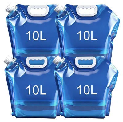 Image de 4 bidons pliables, 10 litres, de couleur bleue