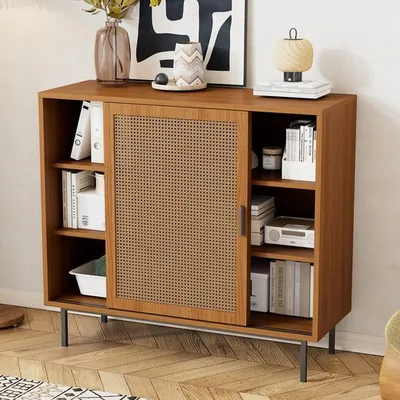 Produktbild von Odikalo Sideboard Küchenschrank Kommode Schiebetüren Verstellbar Ablage Beistellschrank