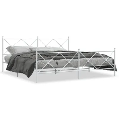 Immagine prodotto di vidaXL Struttura letto con testiera e pediera in metallo bianco 200x200 cm