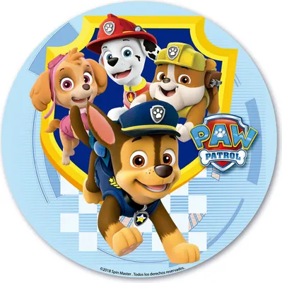 Produktbild von Fondantplatte für Torte Paw Patrol alle Freunde 20cm