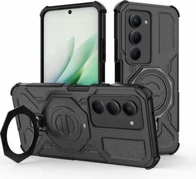 Obrázek produktu pro TPU PC pouzdro pro Xiaomi Redmi 15 5G MagSafe Magnetický kroužek a 360° držák Black