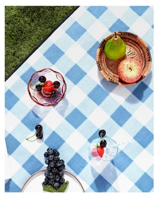 Produktbild von Wasserdichte Picknickdecke Karierte, Weiche 200 x 150 cm Stranddecke, Outdoor Picknickmatte, Campingdecke mit Tragegriff, Picknickmatte, Wanderzubehör